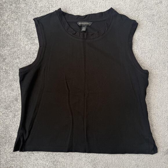 Banana Republic Tops - Banana Republic Shirt Womens XS Black Sleeveless Tank Top Stretch Knit Crewneck